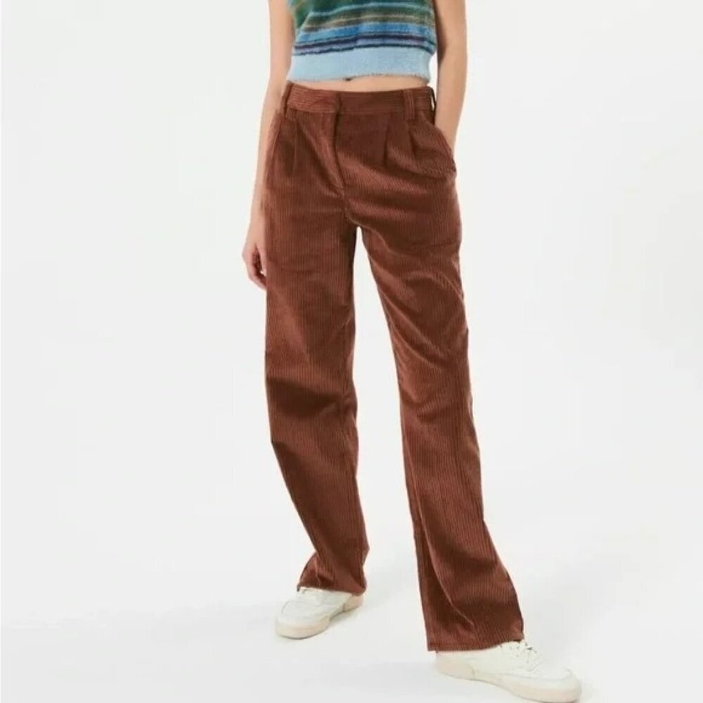Aritzia Brown Corduroy Wide-Leg Trousers